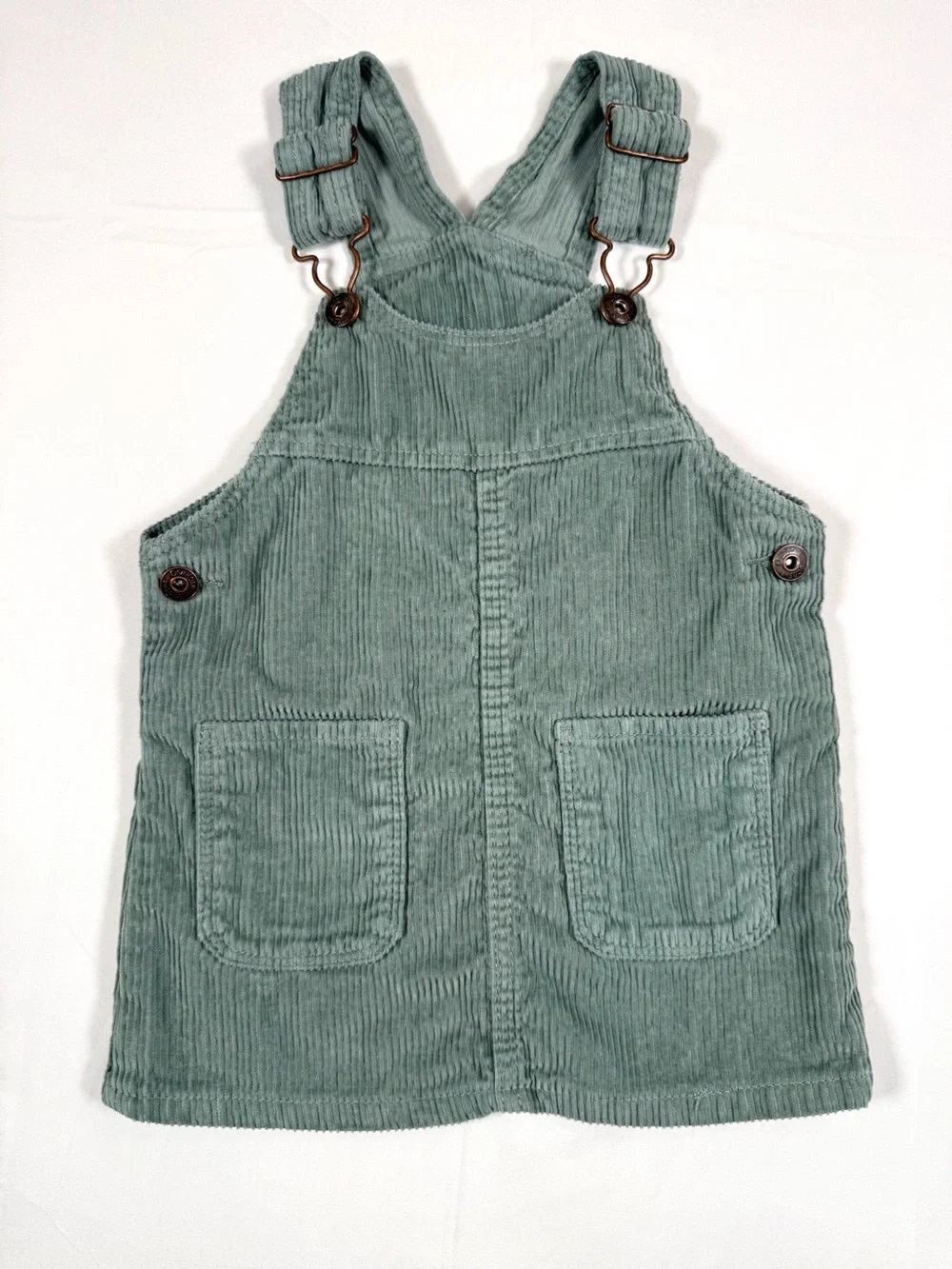 OSHKOSH B’GOSH Baby Corduroy Overall Jumper Dress Sage Green 18M Cottagecore